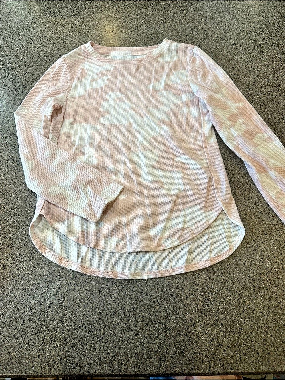 SO Softest Tee Abstract Long Sleeve Tee in Pink & White